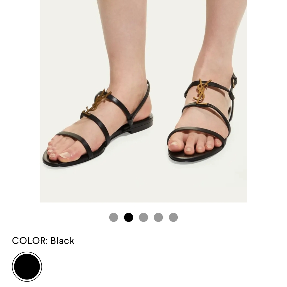 Yves Saint Laurent Black Multi-Strap Sandals